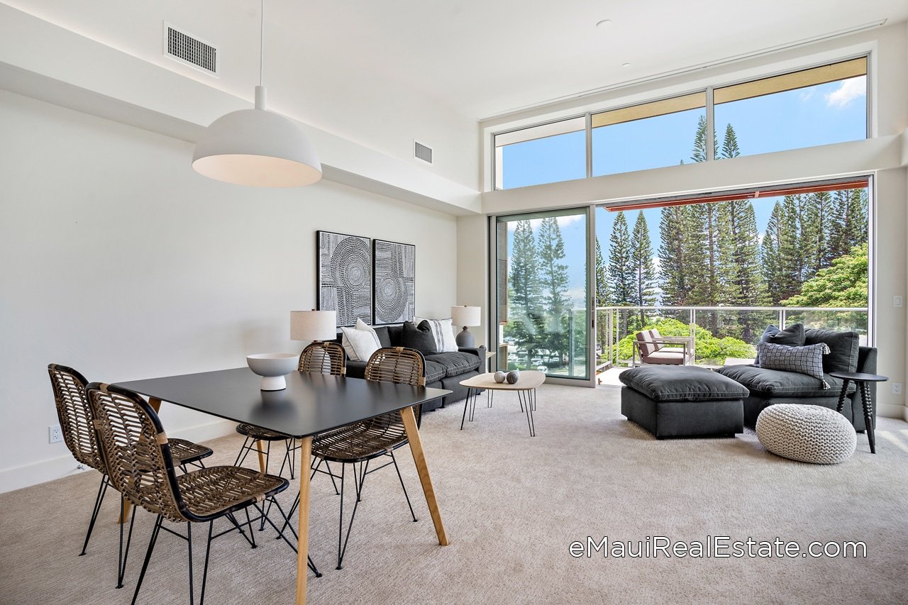 High ceilings and a modern architectural style make Makalii Wailea a truly unique condo community